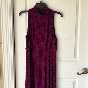 Tommy Hilfiger Plaid pattern Magenta/Navy Color Dress